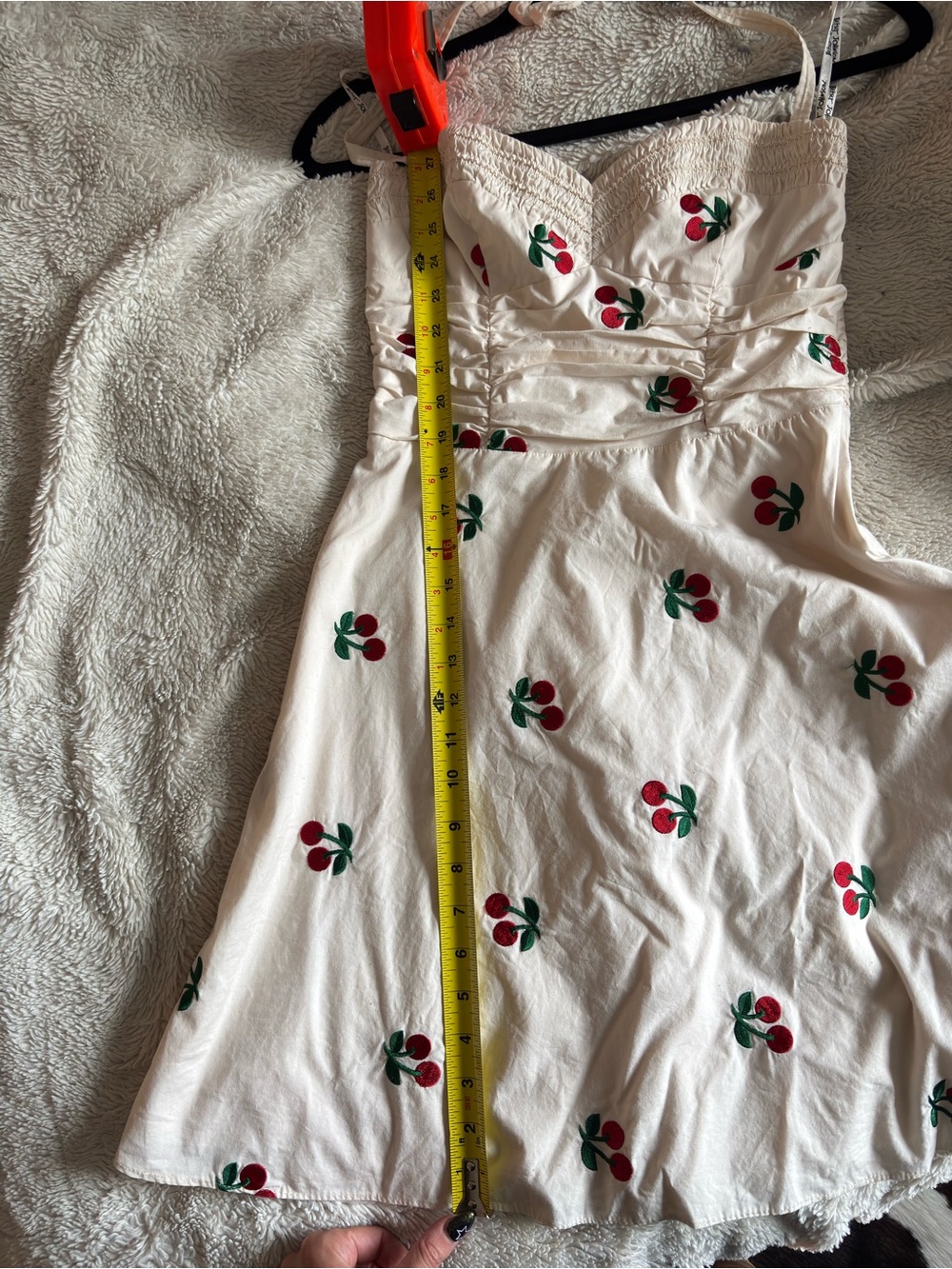 Betsey Johnson White Halter Cherry Print Sundress - Picture 9 of 9